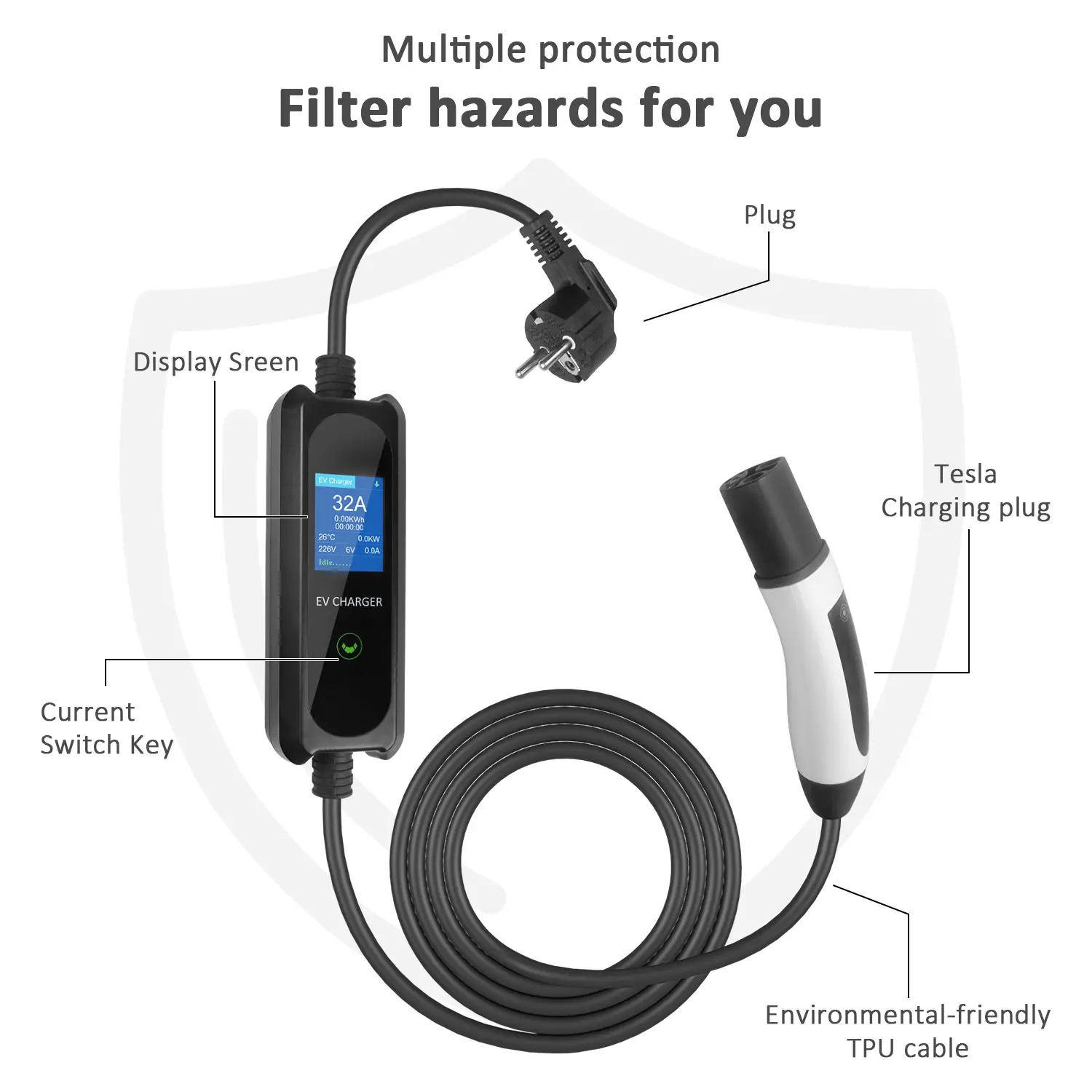High Speed Charging IP55 CCS2 to Tesla EV Charging Adapter (7)63z