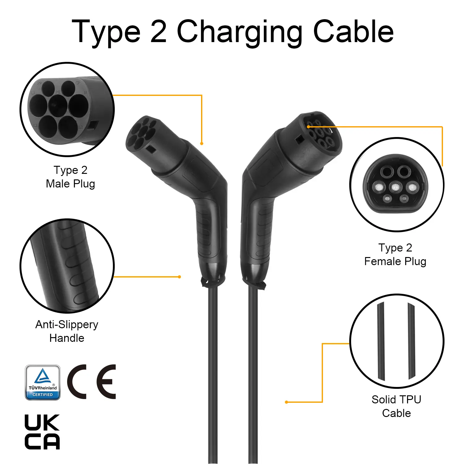 Type2 to Type2 EV Charging Cable with 5M Cable (6)13u