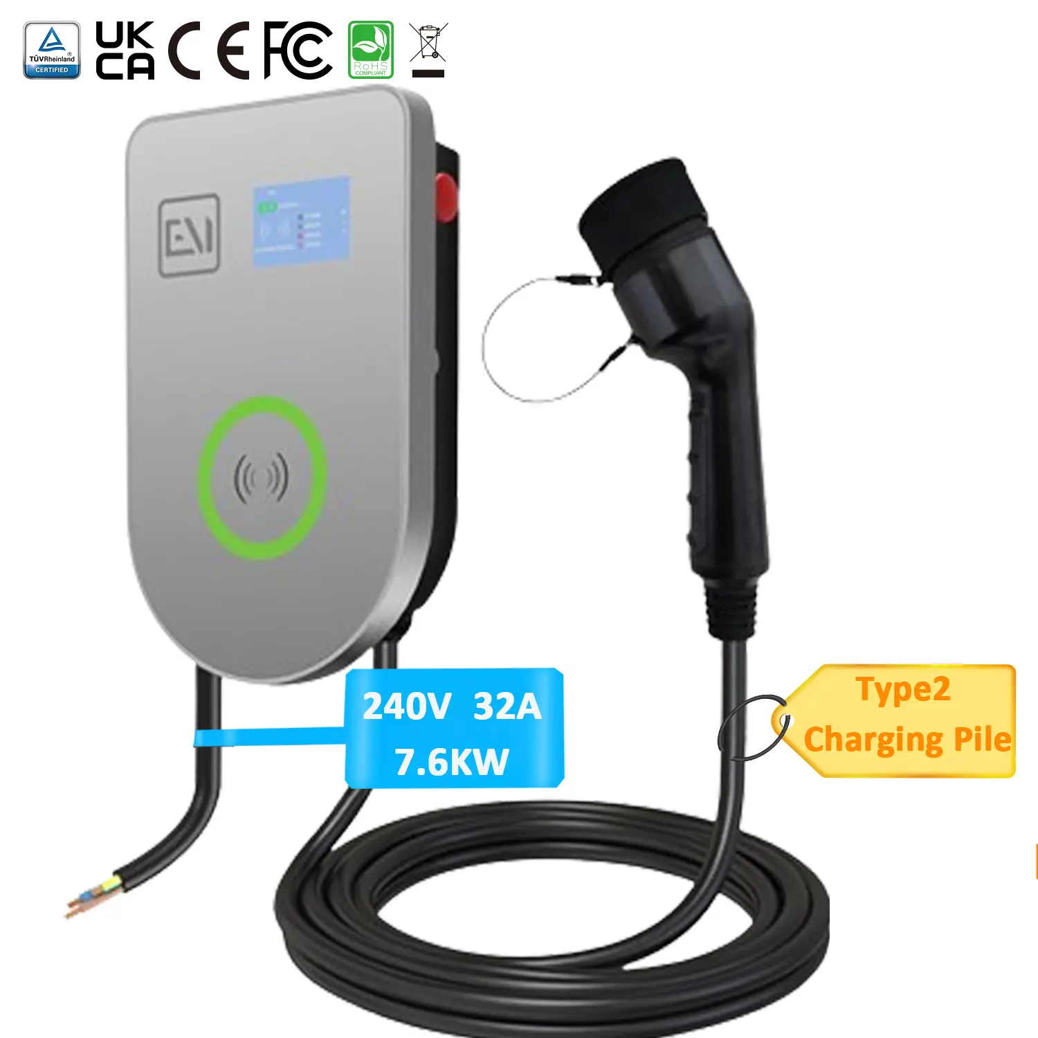 High Speed Charging IP55 CCS2 to Tesla EV Charging Adapter (7)63z