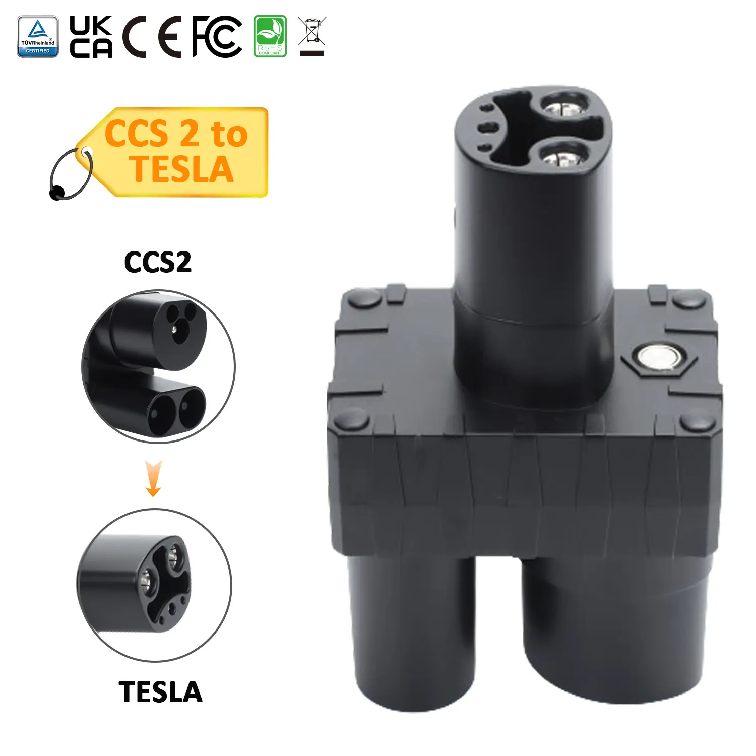 CCS2 TO TESLA EV Charging Adapter High-Power Compatibility for Tesla Vehicles (2)q8a