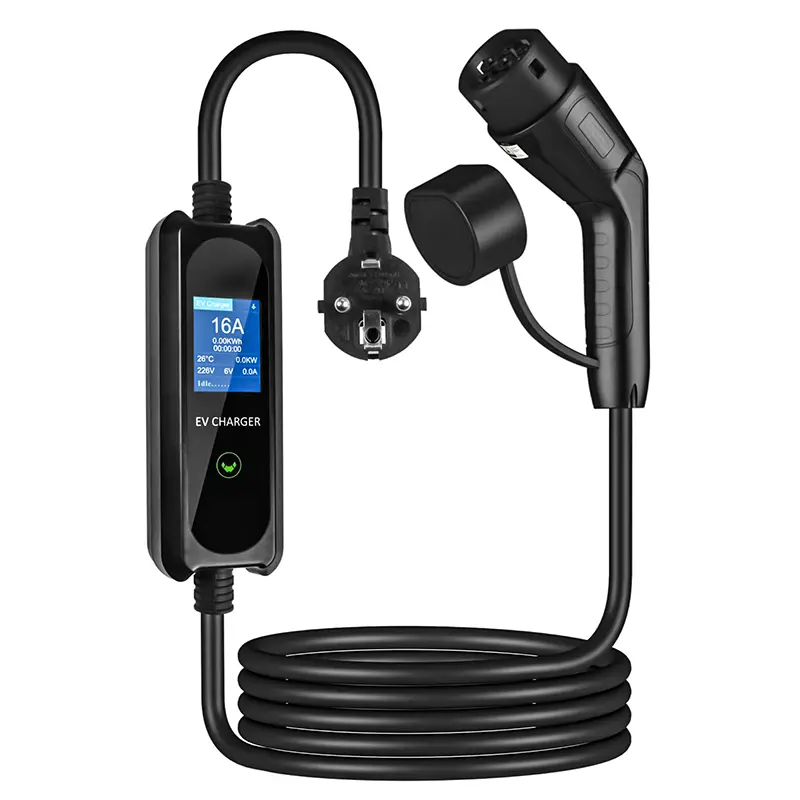 5m Portable Type2 EV Home Charger Cable IEC 62196-2 Type 2 to Schuko Plug