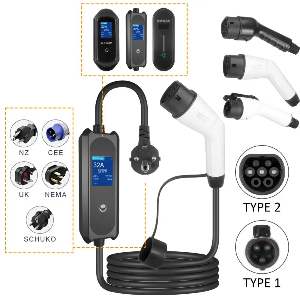 J1772 Current Adjustable EV Plug 3.5KW Electric Vehicle Charger (2).jpg